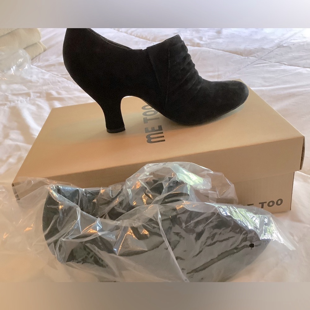 New in box, Me Too black bootie heels